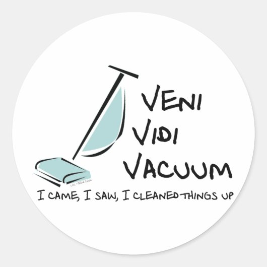 Veni Vidi Vacuum Ronde Sticker (Voorkant)