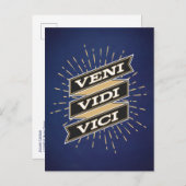 Veni Vidi Vici Blue Briefkaart (Voorkant / Achterkant)