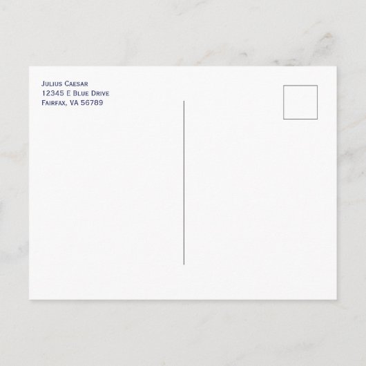 Veni Vidi Vici Blue Briefkaart (Achterkant)