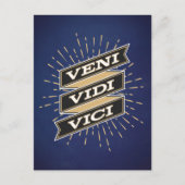 Veni Vidi Vici Blue Briefkaart (Voorkant)
