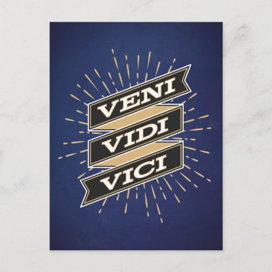 Veni Vidi Vici Blue Briefkaart (Voorkant)