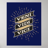 Veni Vidi Vici Blue Poster (Voorkant)