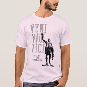 Veni Vidi Vici Caesar Bleek Roze Mannen Sjabloon T-shirt