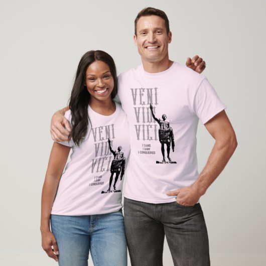 Veni Vidi Vici Caesar Bleek Roze Mannen Sjabloon T-shirt (Unisex)