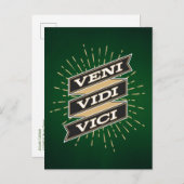 Veni Vidi Vici Green Briefkaart (Voorkant / Achterkant)