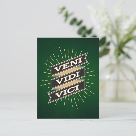 Veni Vidi Vici Green Briefkaart (Staand voorkant)