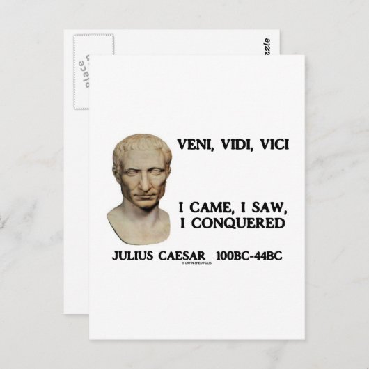 Veni, Vidi, Vici... ik kwam, ik zag, ik veroverde Briefkaart (Voorkant / Achterkant)