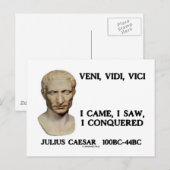 Veni, Vidi, Vici... ik kwam, ik zag, ik veroverde Briefkaart (Voorkant / Achterkant)