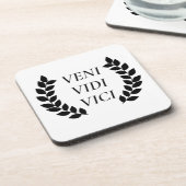 Veni Vidi Vici ik zag dat ik veroverd was Bier Onderzetter (Linkerzijde)