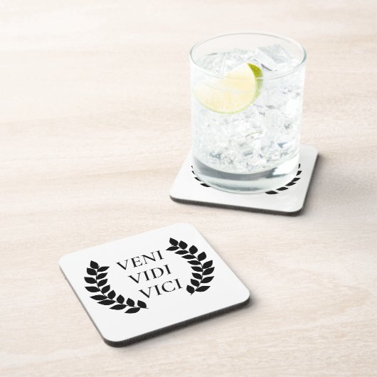 Veni Vidi Vici ik zag dat ik veroverd was Bier Onderzetter (Rechterzijde)