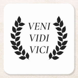 Veni Vidi Vici ik zag dat ik veroverd was Kartonnen Onderzetters