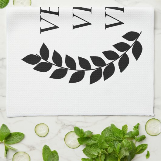 Veni Vidi Vici ik zag dat ik veroverd was Theedoek (Gevouwen)