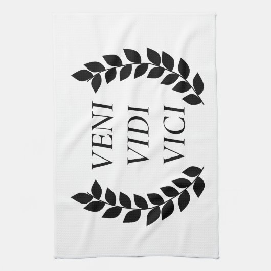 Veni Vidi Vici ik zag dat ik veroverd was Theedoek (Verticaal)