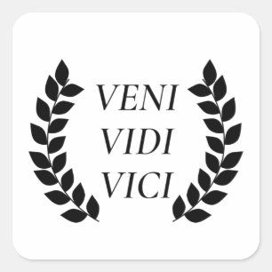 Veni Vidi Vici ik zag dat ik veroverd was Vierkante Sticker