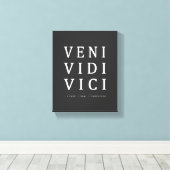 Veni Vidi Vici | Inspirerend Quote Wall Art Canvas Afdruk (Insitu (Houten vloer))