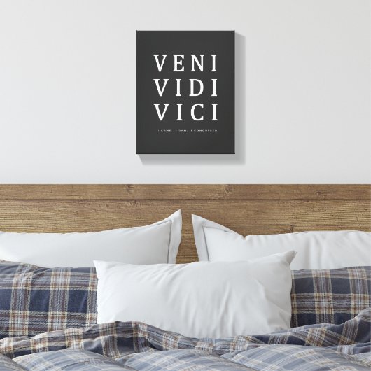 Veni Vidi Vici | Inspirerend Quote Wall Art Canvas Afdruk (Insitu (Slaapkamer))