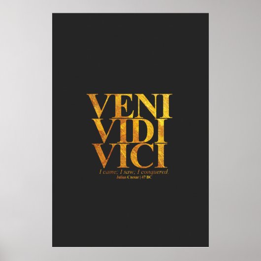 Veni Vidi Vici Julius Caesar latijn Quote. Poster (Voorkant)