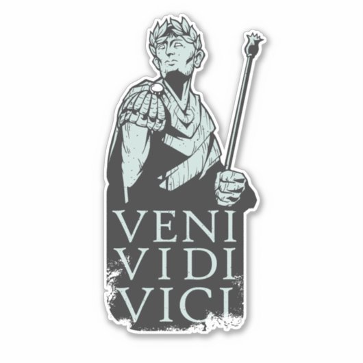 Veni Vidi Vici Julius Caesar Roman Sticker (Voorkant)