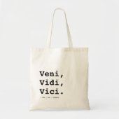Veni, Vidi, Vici Minimalistische Esthetische Quote Tote Bag (Voorkant)