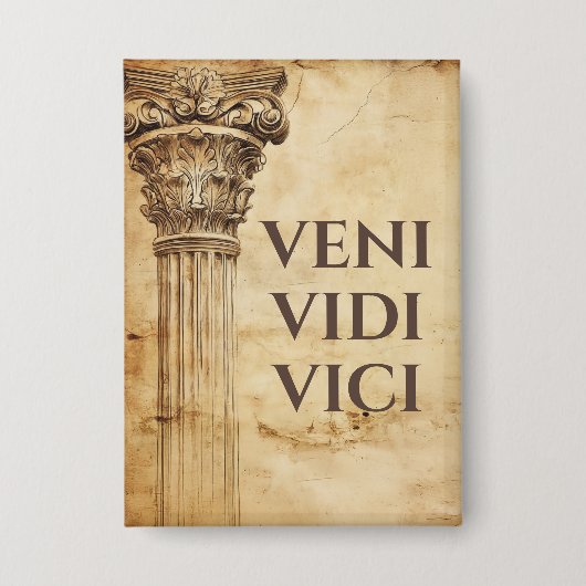 Veni Vidi Vici Oud-Romeins Thema Button (Voorkant)