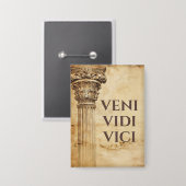 Veni Vidi Vici Oud-Romeins Thema Button (Voorkant / Achterkant)