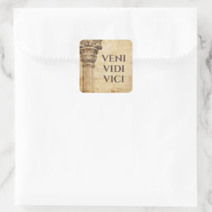 Veni Vidi Vici Oude Romeinse thema Vierkante Sticker