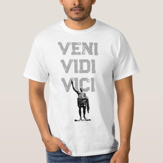 Veni Vidi Vici Quote Caesar Motivatie Mannen T-shirt (Voorkant)