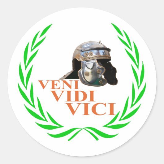 Veni Vidi Vici Ronde Sticker (Voorkant)