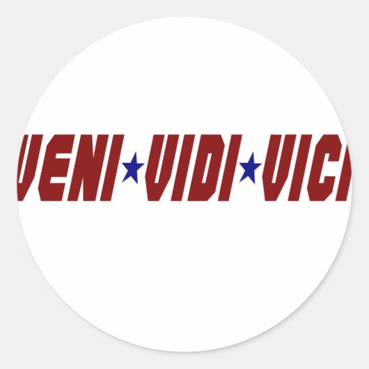 Veni Vidi Vici Ronde Sticker (Voorkant)