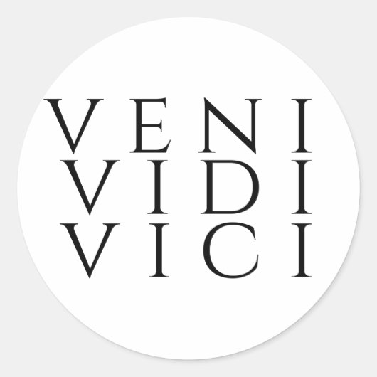 Veni Vidi Vici Ronde Sticker (Voorkant)