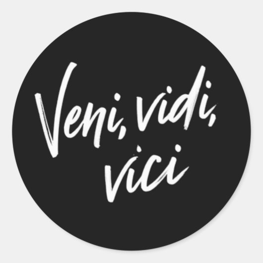 Veni Vidi Vici Script Calligrafie Ronde Sticker (Voorkant)