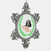 Veni Vidi Vici Tin Sneeuwvlok Ornament (Links)