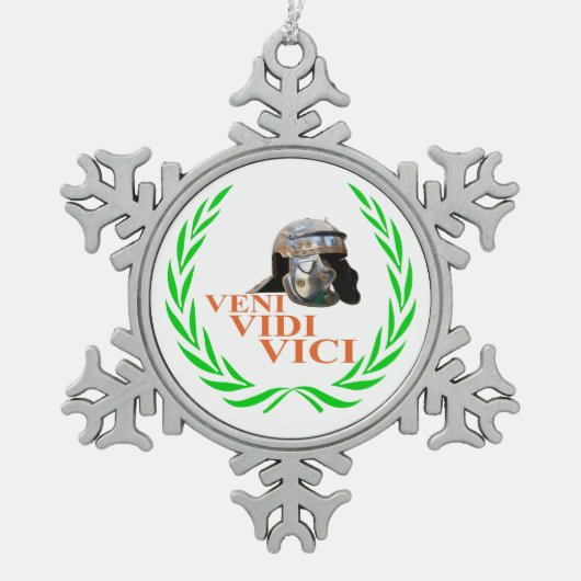 Veni Vidi Vici Tin Sneeuwvlok Ornament (Voorkant)
