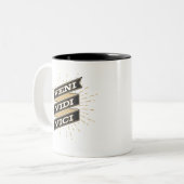 Veni Vidi Vici Tweekleurige Koffiemok (Voorkant links)