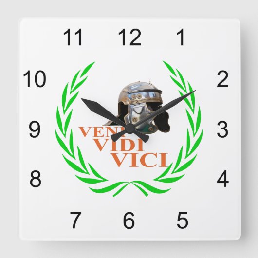 Veni Vidi Vici Vierkante Klok (Voorkant)