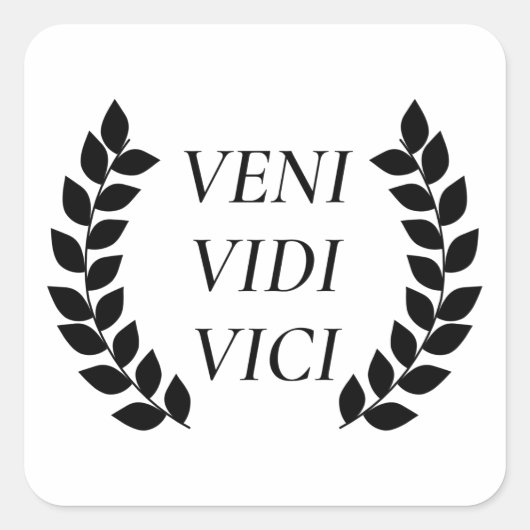 Veni Vidi Vici Vierkante Sticker (Voorkant)