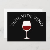 Veni, Vidi, Vino Funny Wine Lover, Latijnse term Briefkaart (Voorkant / Achterkant)