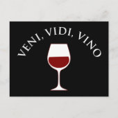 Veni, Vidi, Vino Funny Wine Lover, Latijnse term Briefkaart (Voorkant)
