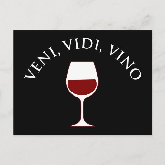 Veni, Vidi, Vino Funny Wine Lover, Latijnse term Briefkaart (Voorkant)