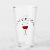 Veni, Vidi, Vino Funny Wine Lover, Latijnse term Glas (Achterkant)