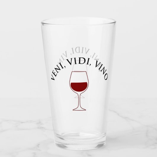 Veni, Vidi, Vino Funny Wine Lover, Latijnse term Glas (Voorkant)