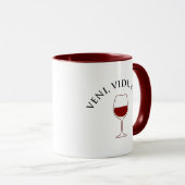Veni, Vidi, Vino Funny Wine Lover, Latijnse term Mok (Voorkant rechts)