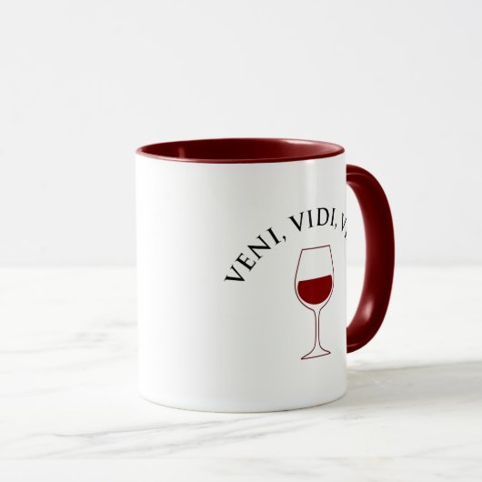 Veni, Vidi, Vino Funny Wine Lover, Latijnse term Mok (Voorkant rechts)