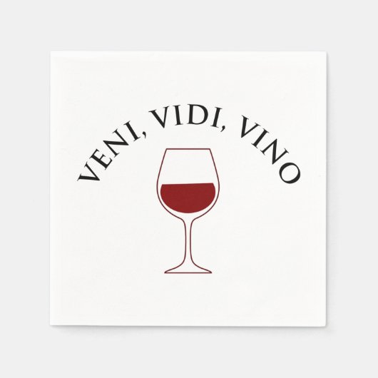 Veni, Vidi, Vino Funny Wine Lover, Latijnse term Servet (Voorkant)