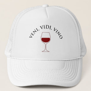 Veni, Vidi, Vino Funny Wine Lover, Latijnse term Trucker Pet