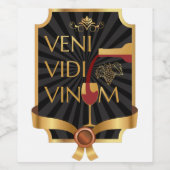 Veni, Vidi Vinum Wijn Etiket (Enkel label)