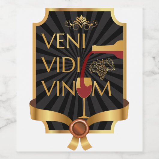 Veni, Vidi Vinum Wijn Etiket (Enkel label)