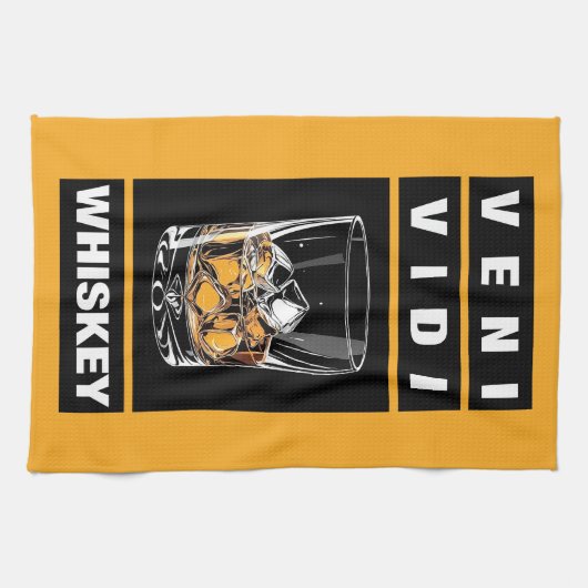 Veni Vidi Whiskey | Grappig citaat voor whisky lie Theedoek (Horizontaal)