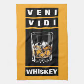 Veni Vidi Whiskey | Grappig citaat voor whisky lie Theedoek (Verticaal)