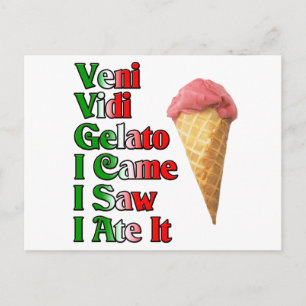 Veni Vini Gelato (ik kwam kijken hoe ik het at) Briefkaart